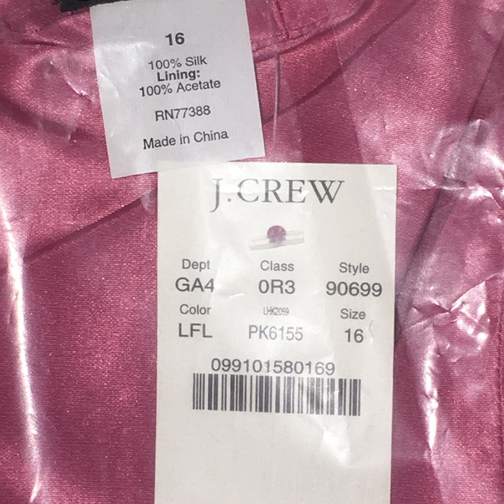 J CREW LORELEI SILK STRAPLESS LIGHT FLAMINGO DRESS - Picture 2 of 5